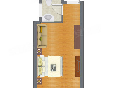 1室1厅 20.64平米