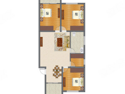 3室2厅 98.70平米