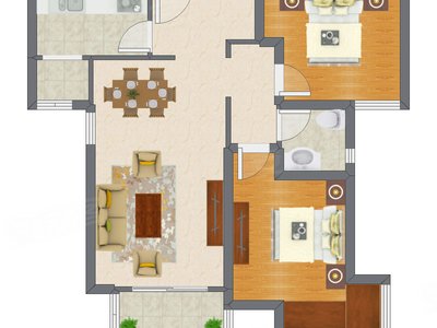 2室2厅 90.23平米