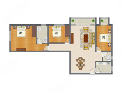 3室2厅 123.65平米