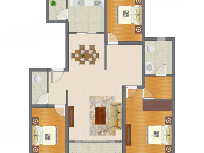3室2厅 143.67平米户型图