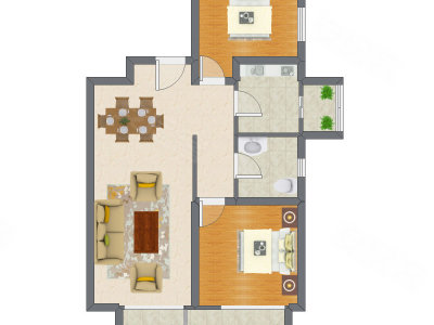 2室2厅 85.79平米