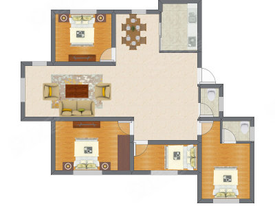 4室2厅 90.31平米