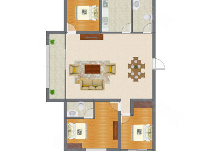 3室2厅 95.27平米