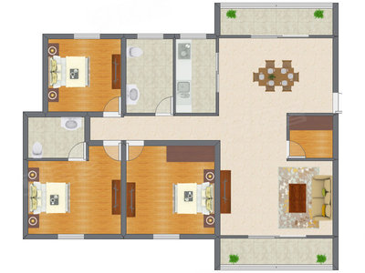 3室2厅 124.52平米