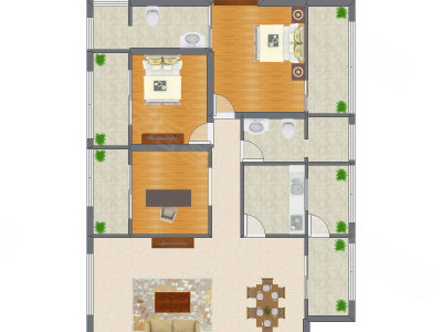 3室2厅 107.50平米