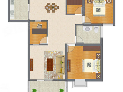 2室1厅 98.50平米