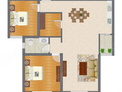 2室2厅 116.60平米