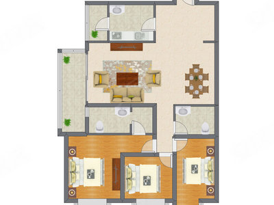 3室1厅 96.82平米