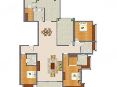 3室2厅 194.00平米户型图