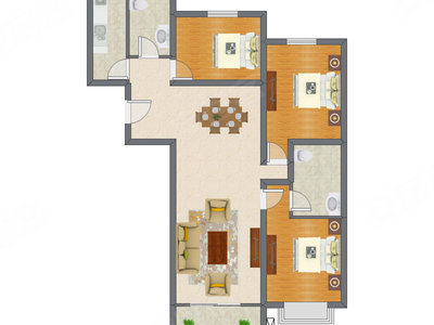 3室2厅 85.71平米