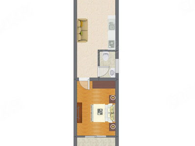 1室1厅 54.70平米