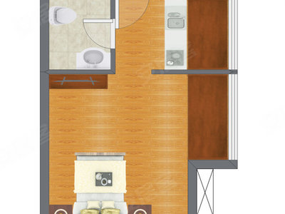 1室0厅 35.59平米