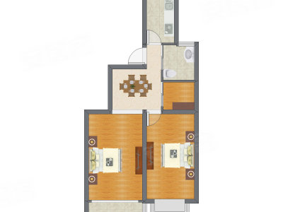 2室1厅 83.34平米