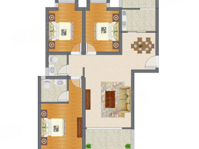 3室2厅 111.32平米