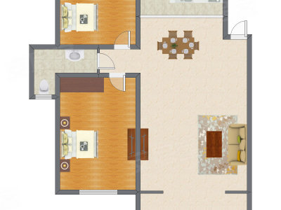 2室2厅 132.00平米户型图