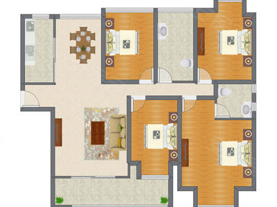 4室2厅 141.70平米