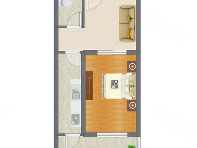 1室1厅 59.22平米