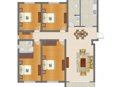 4室2厅 170.93平米户型图