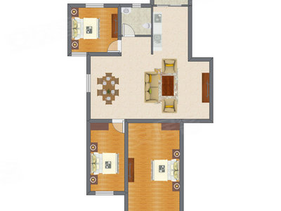 2室2厅 95.12平米户型图
