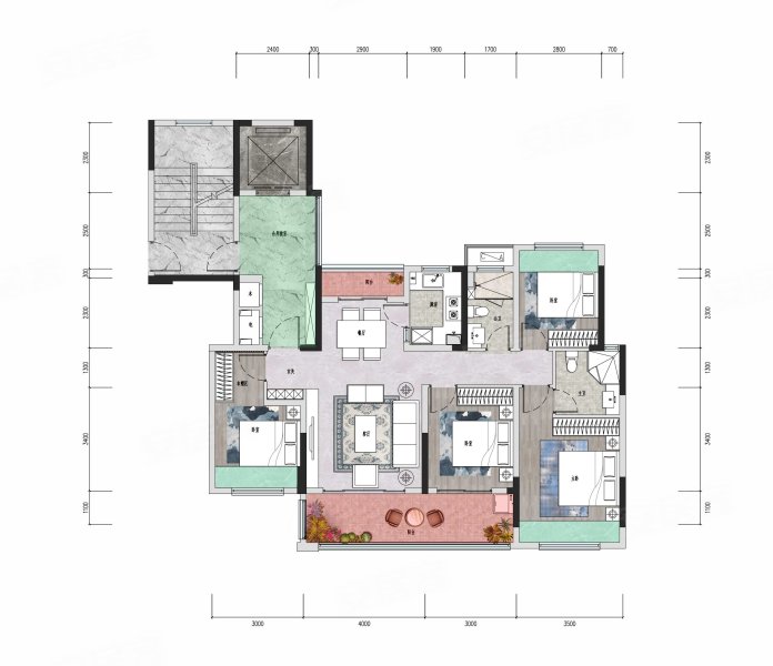 滨江时代4室2厅2卫122㎡南79万