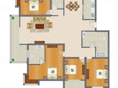 4室2厅 208.44平米