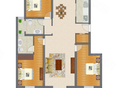 3室2厅 135.05平米