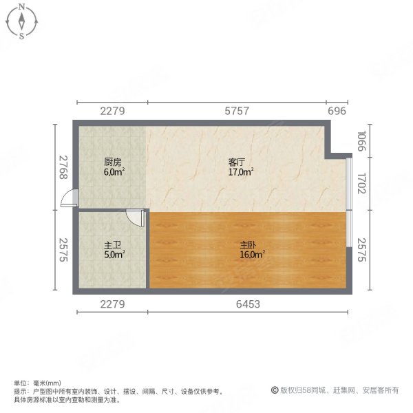 吴忠万达广场公寓1室1厅1卫57.21㎡西北33万