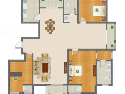 3室2厅 189.55平米