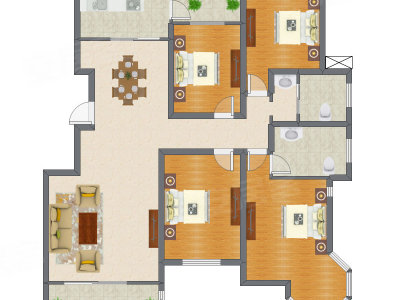 4室2厅 155.40平米