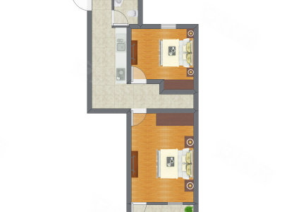 2室0厅 48.50平米户型图
