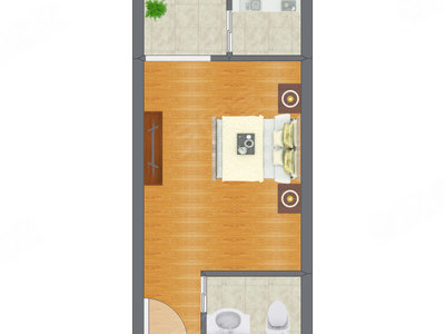 1室0厅 42.00平米户型图