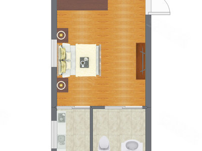 1室0厅 25.64平米