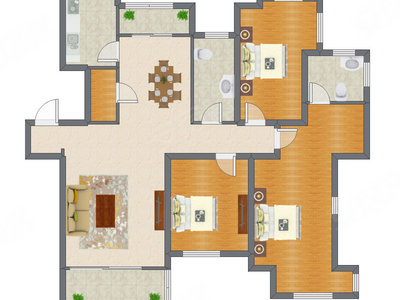 3室2厅 151.13平米