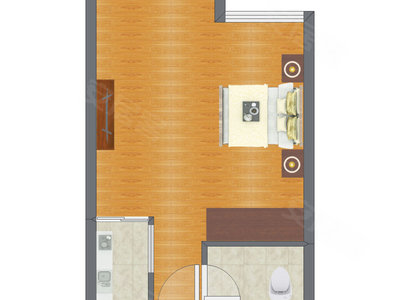 1室0厅 48.92平米户型图