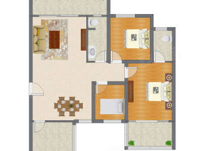 3室2厅 132.31平米