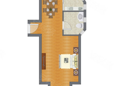 1室0厅 50.71平米