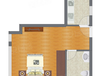 1室0厅 30.31平米户型图