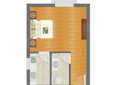 1室0厅 36.26平米户型图