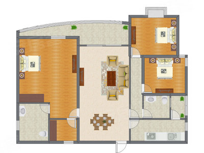 3室2厅 150.14平米