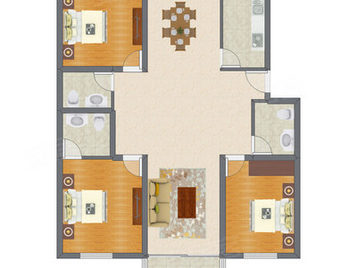 3室2厅 138.70平米户型图