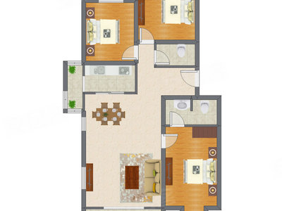 3室2厅 123.55平米