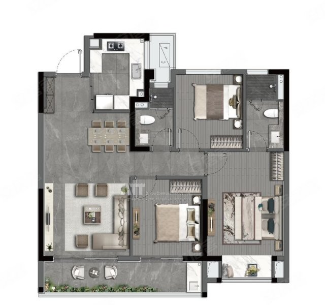 城央里3室2厅111㎡356万二手房图片