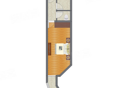 1室0厅 40.21平米户型图
