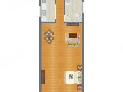 1室1厅 54.12平米