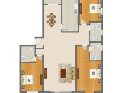 3室2厅 215.76平米