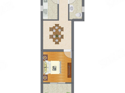 1室1厅 31.98平米
