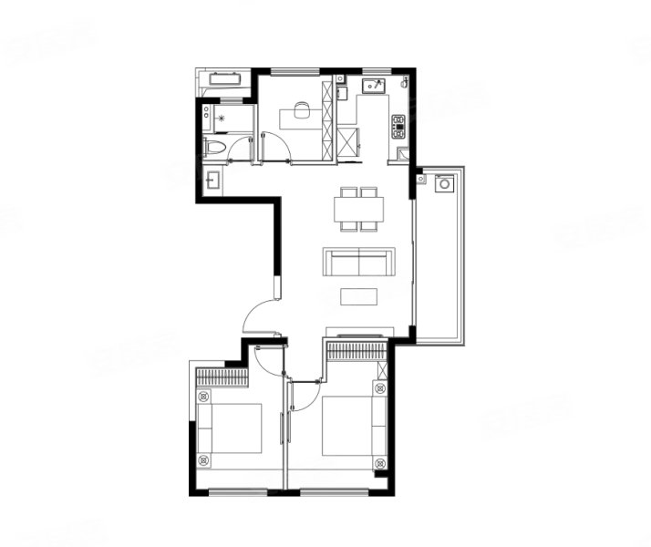 中建虹悦里3室2厅89㎡771万二手房图片