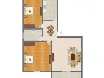 2室2厅 133.80平米户型图