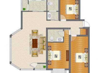 3室1厅 127.47平米